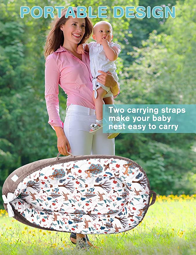 Snuggle Me Lounger Baby Nest Lounger Organic Cotton Portable